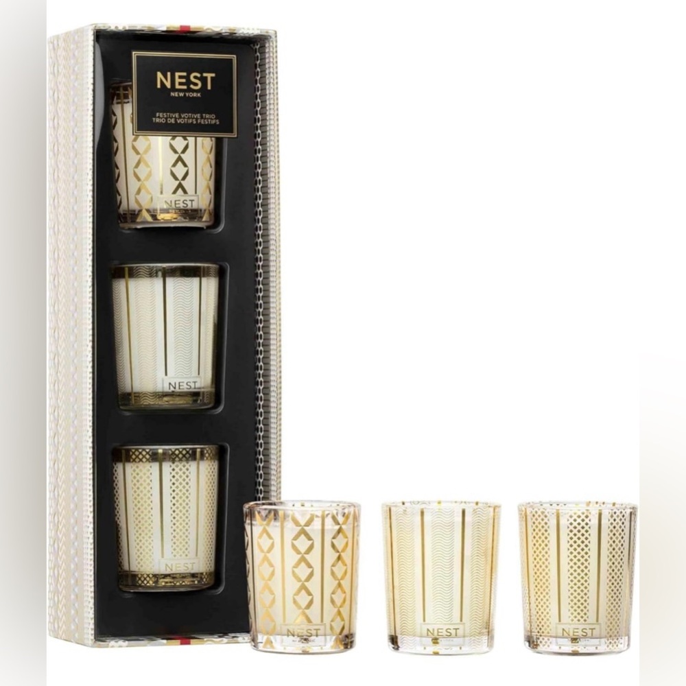 NEST New York Festive Scented Votive Candle Trio - 2 oz each - NWT